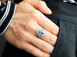 wearing sapphire diamond ring