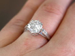 Diamond Solitaire ring on finger