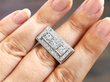 Rectangular Diamond Ring on finger