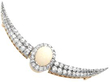 opal diamond crescent brooch