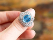 aquamarine and diamond platinum ring