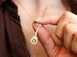 Antique Gold and Seed Pearl Necklace wearing