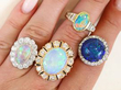 opal rings on finger