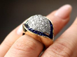 sapphire diamond ring on hand