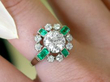 diamond emerald ring on hand