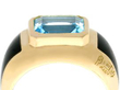 Mens Blue Topaz Ring in Gold setting