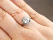 18ct White Gold Diamond Solitaire Ring on finger