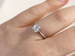 diamond engagement ring on finger