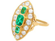 1930's emerald ring with diamonds in gold