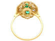 1930's emerald ring with diamonds back