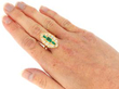 1930's emerald ring with diamonds wearing