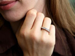 Unusual Half Eternity Ring in White Gold wearing