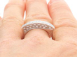Unusual Half Eternity Ring in White Gold on finger