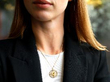 Wearing Sapphire Flower Pendant