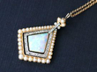 opal diamond yellow gold pendant
