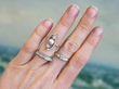 gemstone rings on hand