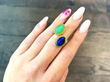 chrysoprase and lapis lazuli ring