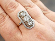 Antique 1920s Diamond Ring wearing