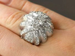 Large Diamond Cocktail Ring in platinum on hand