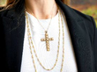 Gold Necklaces On Neck