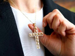 Pearl Cross Pendant Close Up
