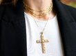 Pearl Cross Pendant On Neck