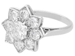 white gold platinum Vintage Floral Cluster Ring