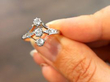 antique vertical trilogy ring in rose gold