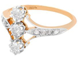 rose gold antique vertical trilogy ring