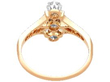 antique vertical trilogy ring back