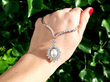 Vintage Cultured Pearl and Diamond Necklace outside