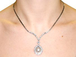 Vintage Cultured Pearl and Diamond Necklace wearing