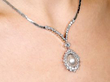 Vintage Cultured Pearl and Diamond Necklace being worn
