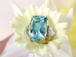 Vintage Aquamarine Ring with Diamonds