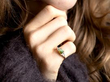cats eye ring being worn
