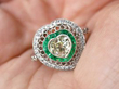 heart shaped emerald diamond ring