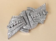Art Deco Diamond Double Clip Brooch in platinum