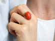 wearing coral ring
