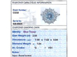 white gold blue topaz ring grading card