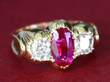antique Victorian Oval Ruby and Diamond Ring