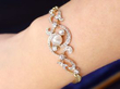 Victorian Pearl and Diamond Bracelet on wrist