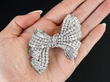 diamond platinum bow brooch