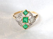 Emerald and Diamond Dress Ring in gold