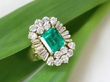 emerald and diamond gold ring