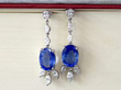 sapphire diamond white gold earrings