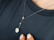diamond platinum pendant wearing