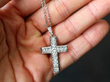diamond white gold cross pendant