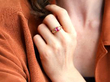 wearing pink sapphire diamond ring