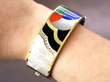gemstone bangle on wrist