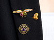 wearing antique gemstone brooches